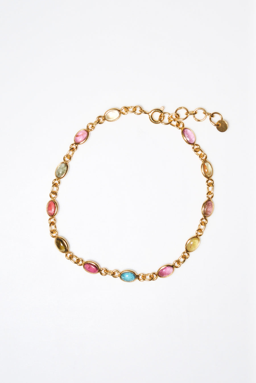 (マルチトルマリン/gold) oval horizon CAB eternity bracelet