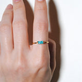 (アマゾナイト/gold) mini rect boad ring