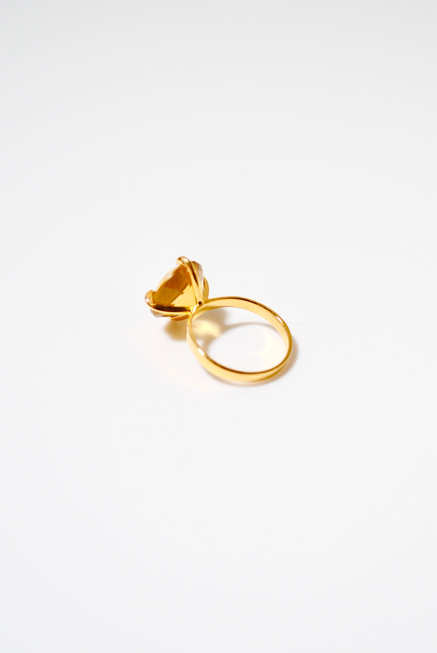 (Golden Green Quartz/Gold) Kitty Nails Ring