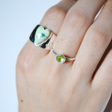 (ペリドット/silver) hemisphere basic circle ring