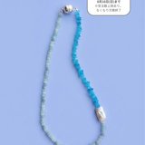 【予約販売】(アパタイト/パール/アクアジェイド) 2way playful rosary necklace
