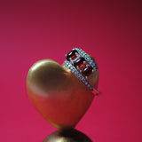 (ガーネット/silver) antique pave triple ring