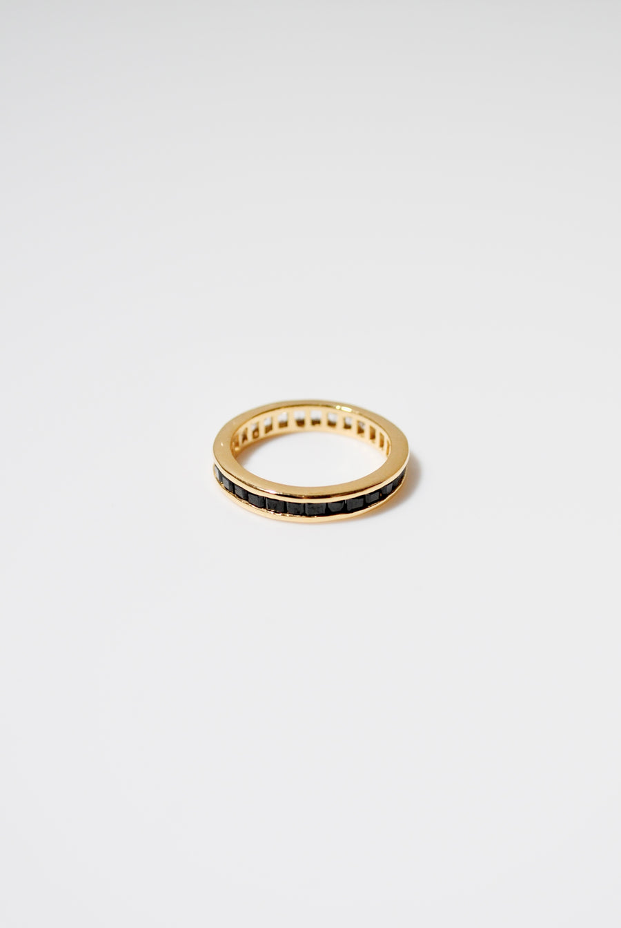 (ブラックオニキス&ホワイトトパーズ/GOLD)bi-color 3way square eternity ring