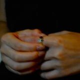 (ロンドンブルートパーズ＿アメジスト＿ブルートパーズ/gold) trio phool ring