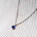 (サファイア/gold-silver) birth pinky necklace【9月誕生石】