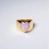 (ラベンダーアメジスト/gold) long heart rough ring