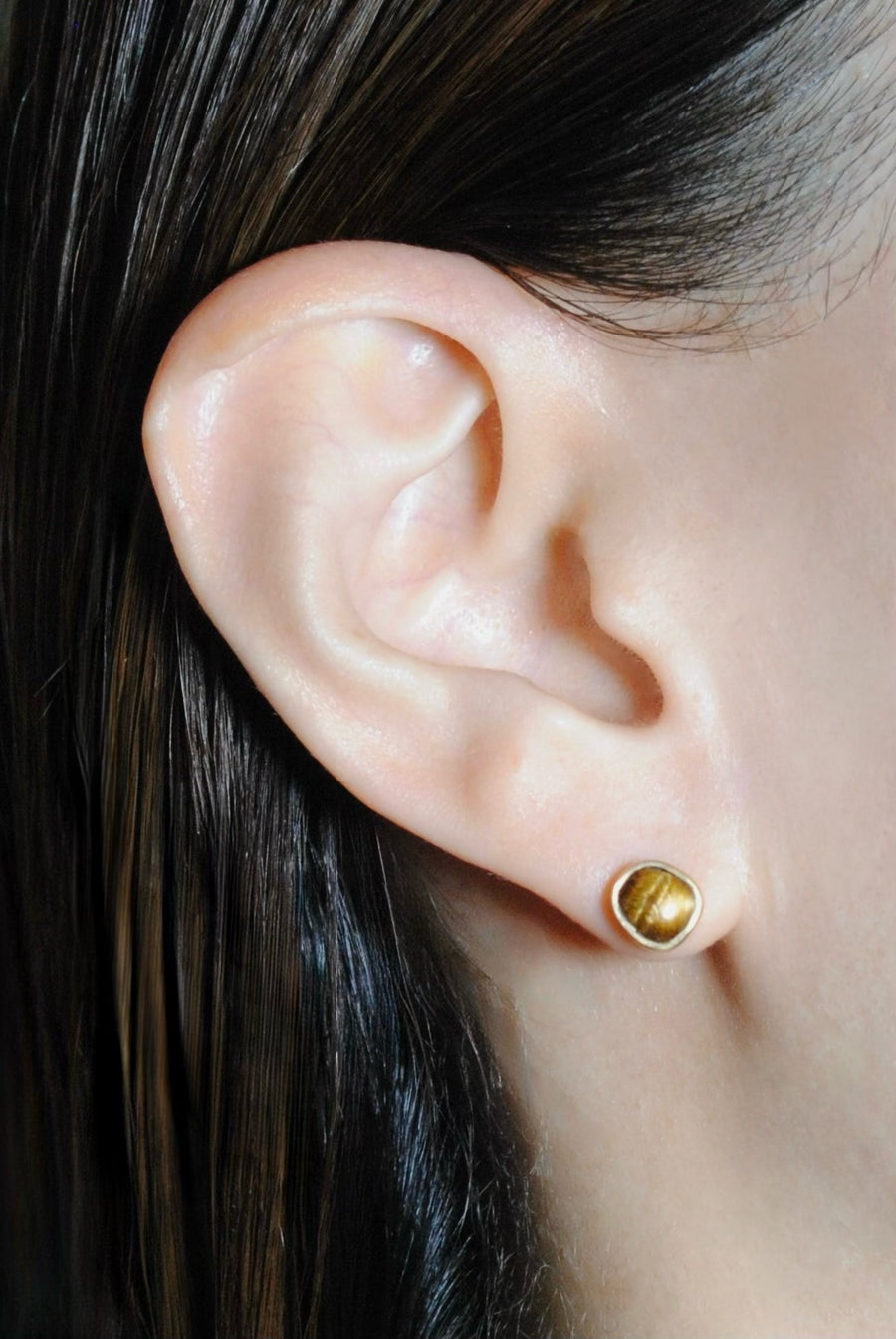 (タイガーアイ/gold) deformed petit earring