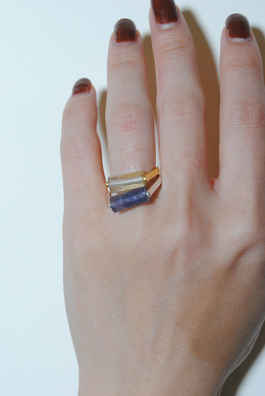 (レモンクオーツ/gold) rolling ring