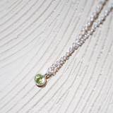 (ペリドット/gold-silver) birth pinky necklace【8月誕生石】