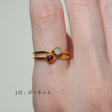 (レインボームーンストーン/gold) birth ring【6月誕生石】