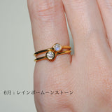 (モアサナイト/gold) birth ring【4月誕生石】