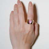 (ラベンダーアメジスト/gold) long heart rough ring