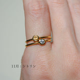 (モアサナイト/gold) birth ring【4月誕生石】