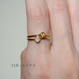 (レインボームーンストーン/gold) birth ring【6月誕生石】