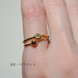 (ガーネット/gold) birth ring【1月誕生石】