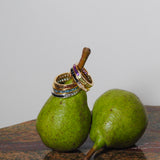 (ブラックオニキス&ホワイトトパーズ/GOLD)bi-color 3way square eternity ring