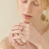 (ブルーサファイア/gold) mini rect boad ring