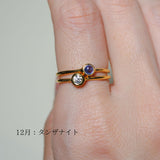 (モアサナイト/gold) birth ring【4月誕生石】