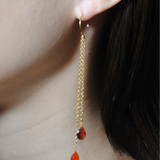 (ガーネット&カーネリアン/gold) fancy swing earring