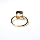 (グリーンアメジスト/gold) concave cushion ring