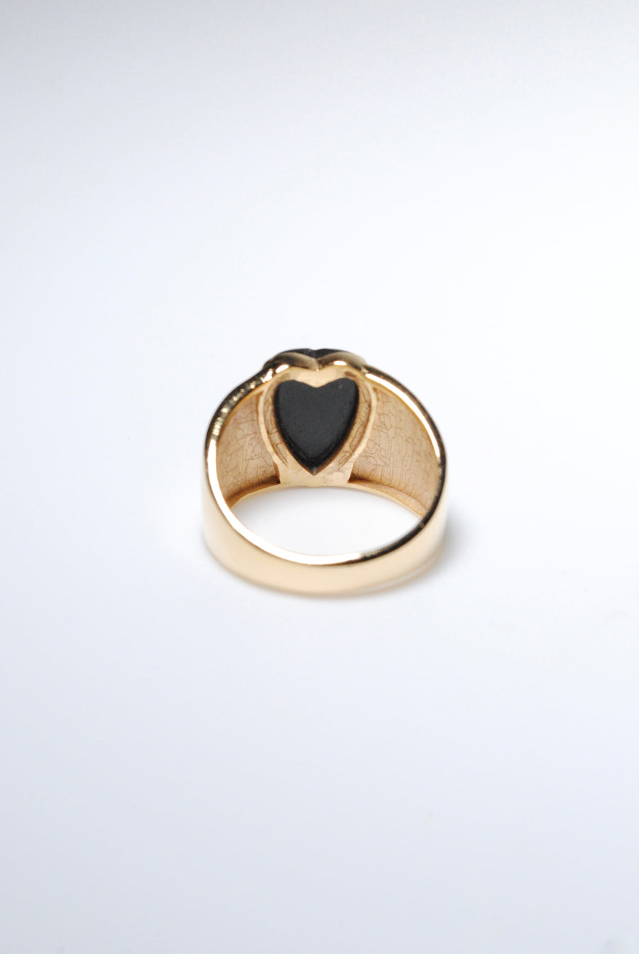 (ブラックオニキス/gold) long heart rough ring