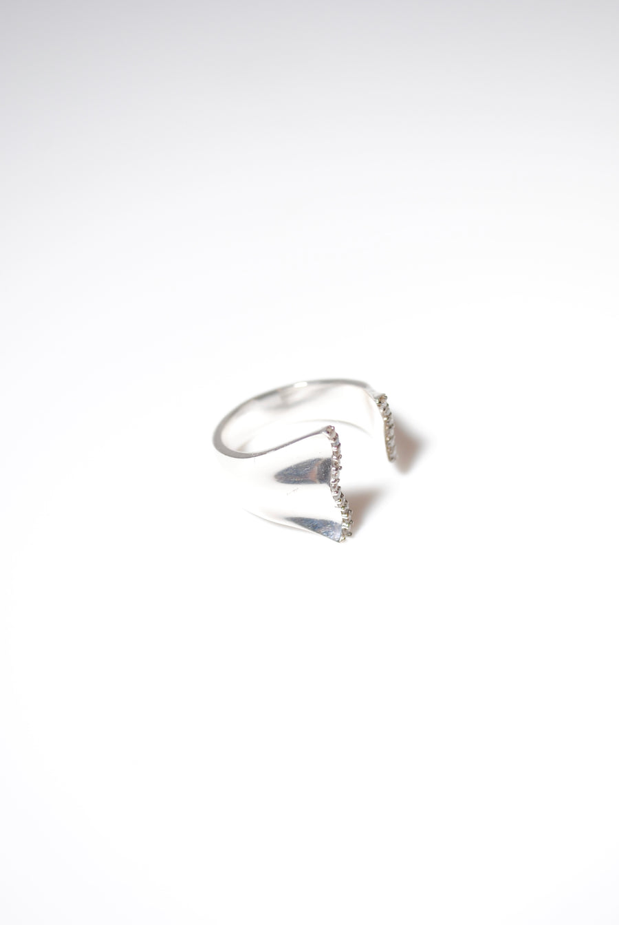 (モアサナイト/silver) curvy form pave ring