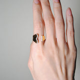 (モアサナイト/gold) curvy form pave ring