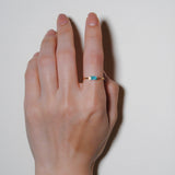 (アマゾナイト/gold) mini rect boad ring