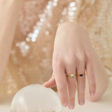 (ブルーサファイア/gold) mini rect boad ring