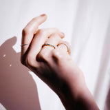 (グリーンオニキス&ラベンダーアメジスト＆ブルートパーズ/gold) dot half eternity ring