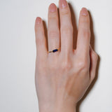 (ブルーサファイア/gold) mini rect boad ring