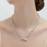 (ハウライト/silver) 4way horn mantel chain  necklace