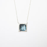 (ミントフローライト/ silver) frame pave necklace