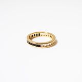 (ブラックオニキス&ホワイトトパーズ/GOLD)bi-color 3way square eternity ring