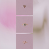 (グレームーンストーン/silver) mini long heart ring