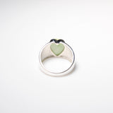 (Lemon chrysoprase/silver) long heart rough ring