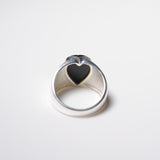(ブラックオニキス/silver) long heart rough ring