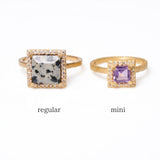 (ラベンダーアメジスト/gold) mini frame pave ring