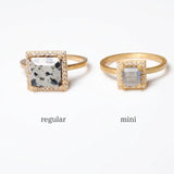 (ラブラドライト/gold) mini frame pave ring