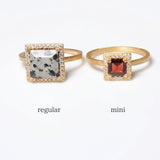 (ガーネット/gold) mini frame pave ring
