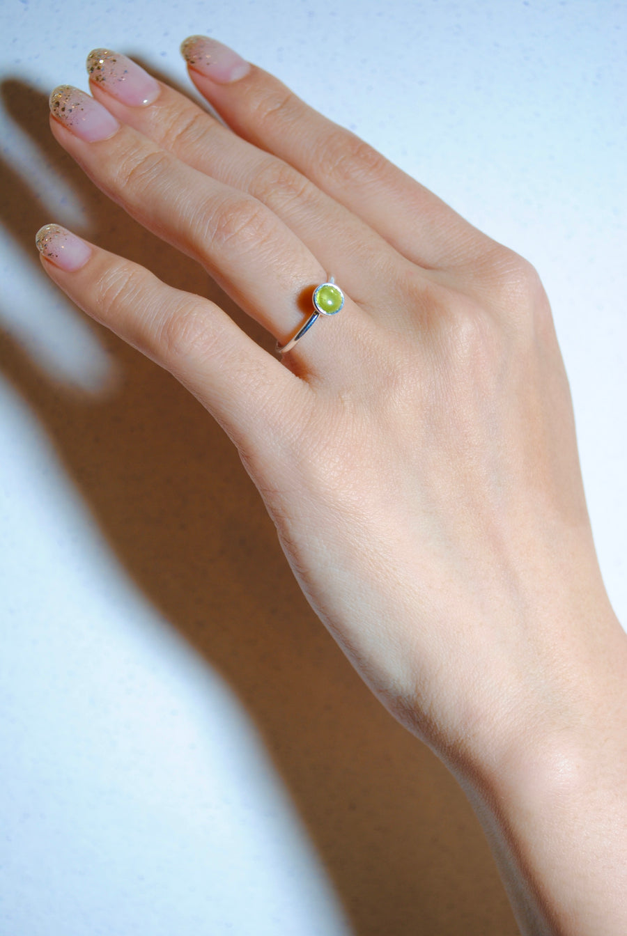 (ペリドット/silver) hemisphere basic circle ring
