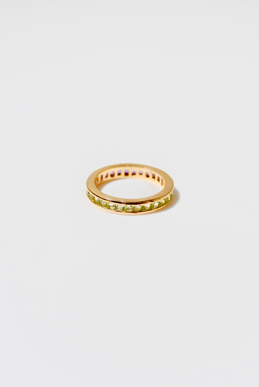 (ペリドット&アメジスト/GOLD)bi-color 3way square  eternity ring