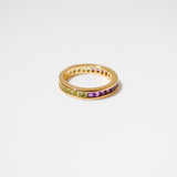 (ペリドット&アメジスト/GOLD)bi-color 3way square  eternity ring