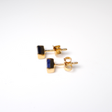 (ブルーサファイア/gold) mini rect boad earring