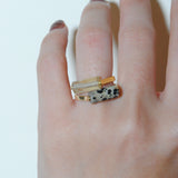 (ダルメシアンジャスパー/gold) rolling ring