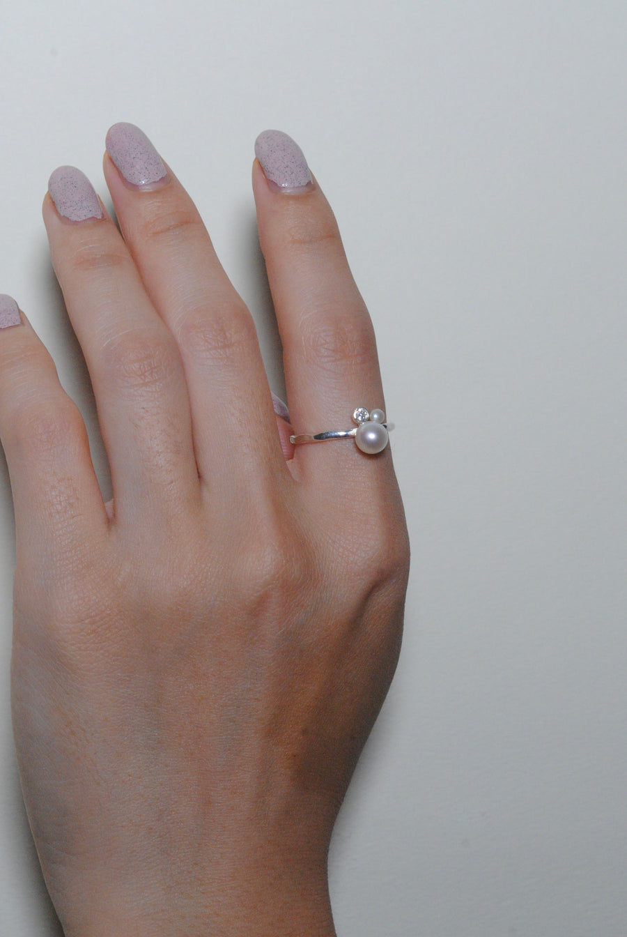 (パール_モアサナイト/silver) astra orbit  ring