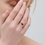 (ブラックオニキス/gold) mini rect boad ring