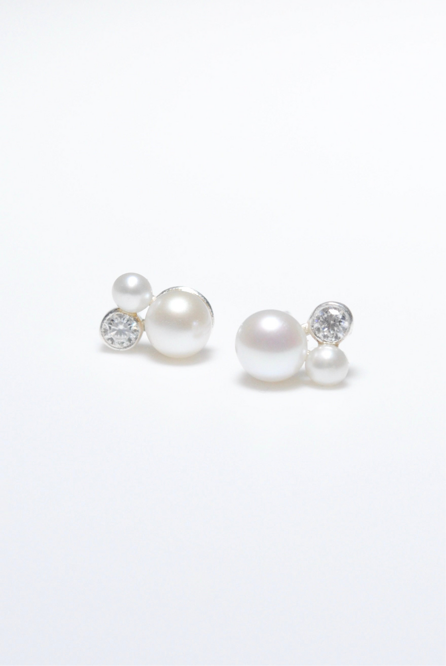 (パール_モアサナイト/silver) astra orbit  earring