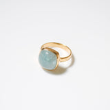 (アクアマリン/gold) square cabochon ring