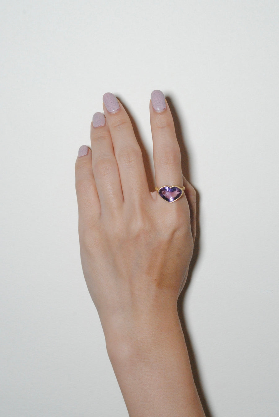 (ピンクアメジスト/gold)Ms.heart ring